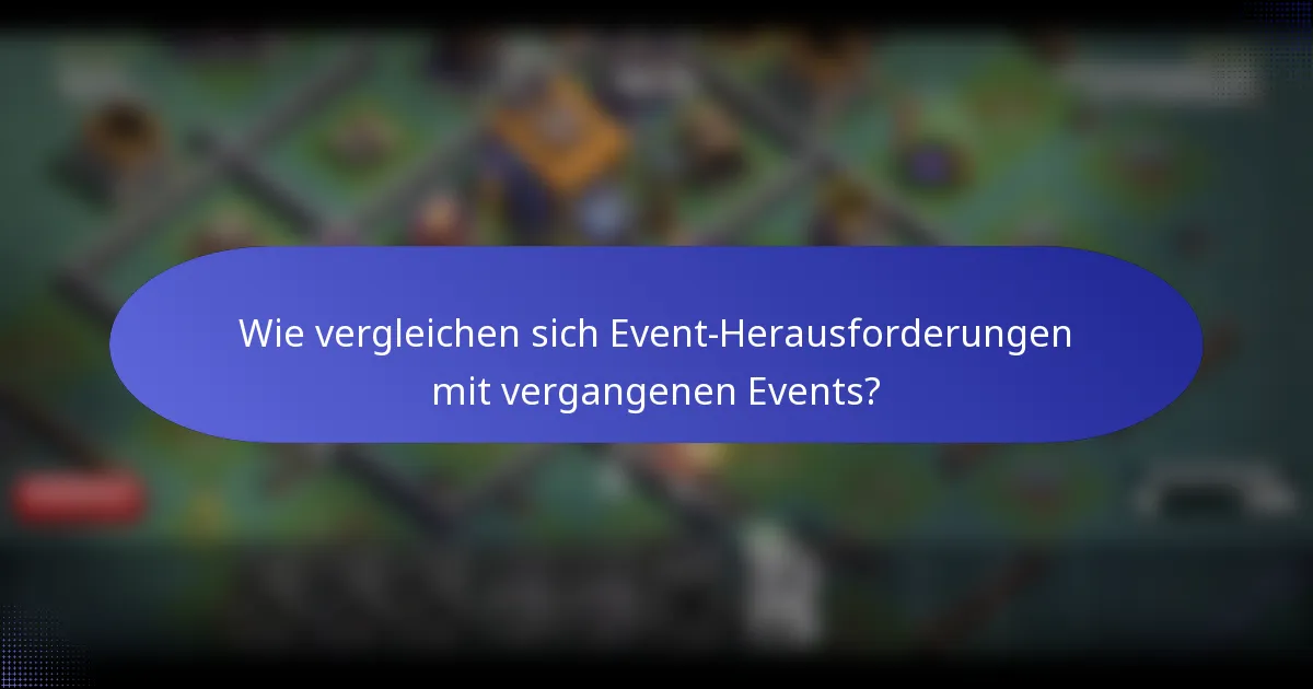 Wie vergleichen sich Event-Herausforderungen mit vergangenen Events?